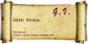 Góth Vince névjegykártya